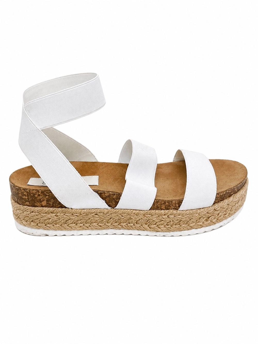 Steve Madden Kimmie White Espadrille Platform Sandals Size 8